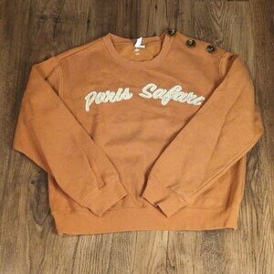 & Other Stories Paris Safari Rusty Brown Embellished Sweatshirt SSS